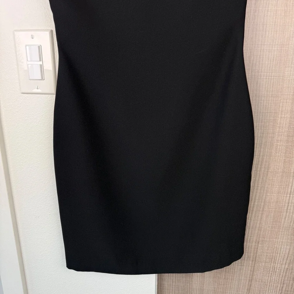 REISS Black‎ Salma Shift Dress Asymmetric Twist Slash Neck Size 2
